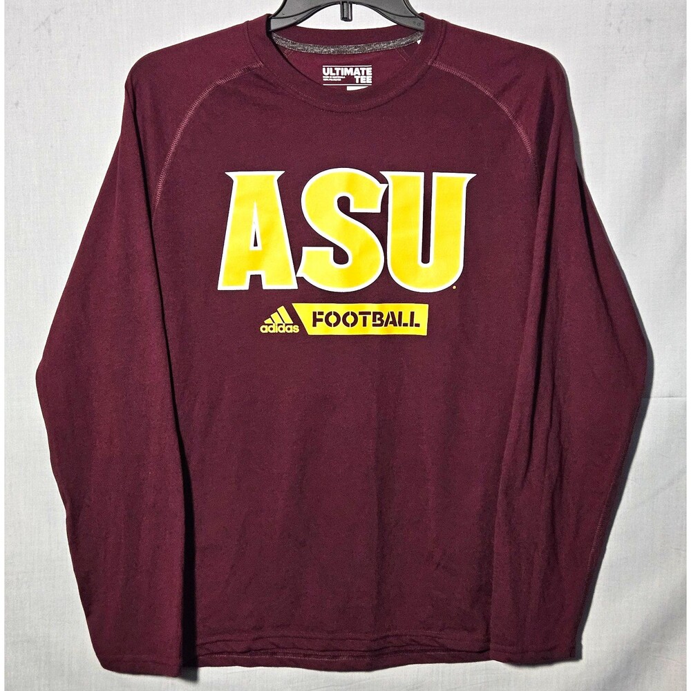 Adidas Shirt ASU Arizona State Sun Devils Mens M Red Climalite Ultimate Tee LS
